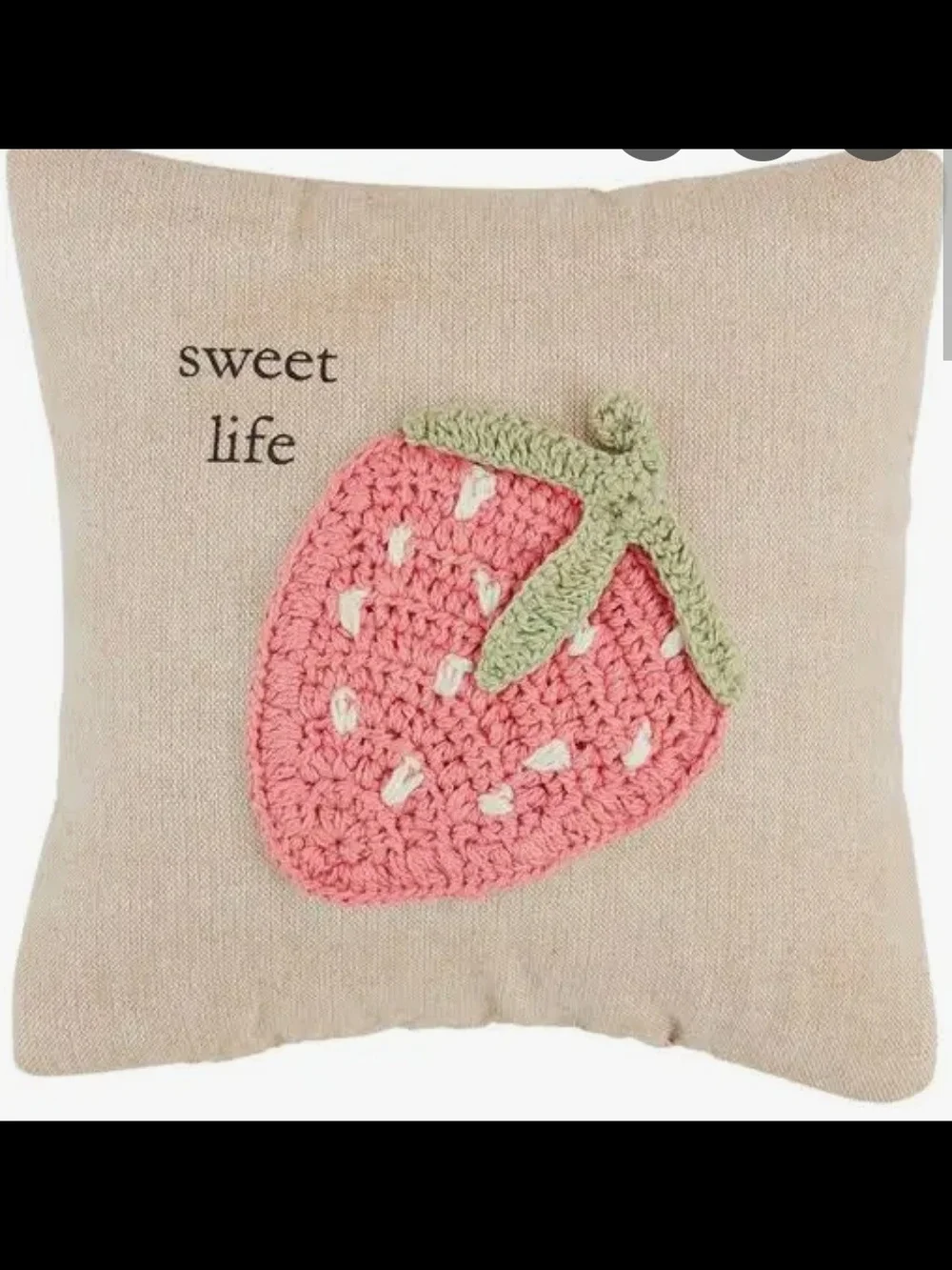 Mud Pie 8x8 Set Of 3 Crochet Pillow Set